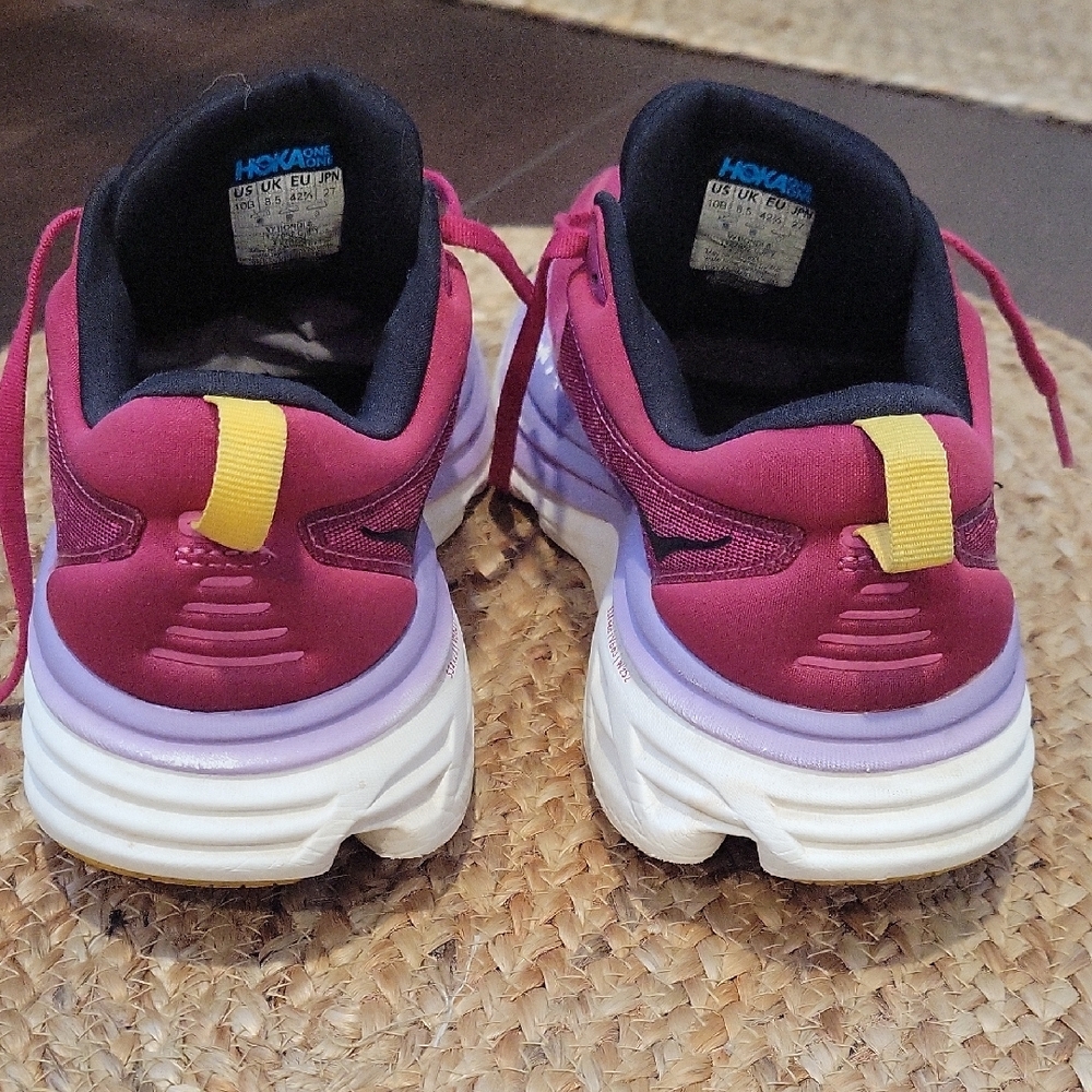 Hoka Women's Pink and Yellow Running Shoes - Picture 5 of 14